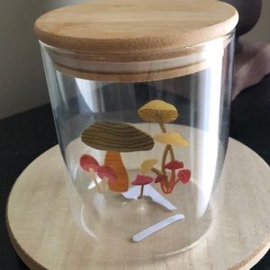 GLASS Storage Canister with Mushroom Design